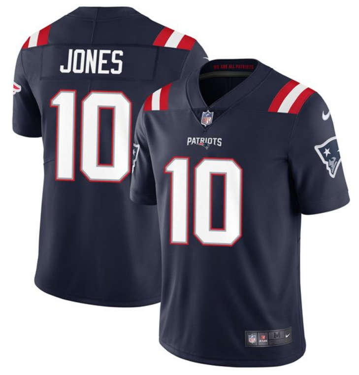 Men's New England Patriots #10 Mac Jones Navy NFL 2021 Draft Vapor Untouchable Limited Stitched Jersey